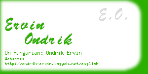 ervin ondrik business card